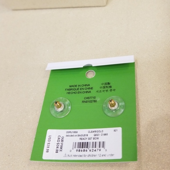 Kate Spade cleargold Ready Set Bow - Picture 2 of 3